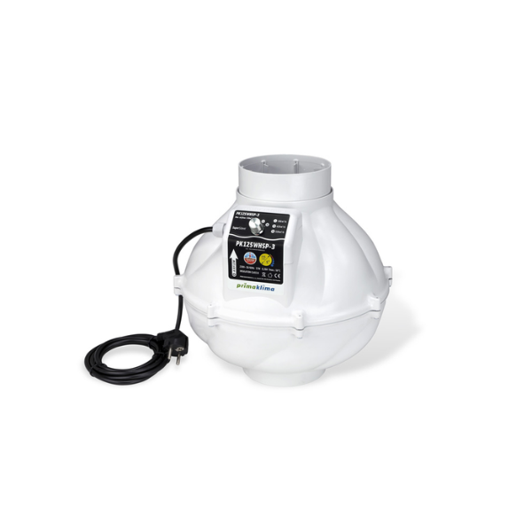 Prima Klima Aspiratore silenziato WhisperBlower 3 velocità Ø125 mm 530 m3/h (PK125WHSP-3)